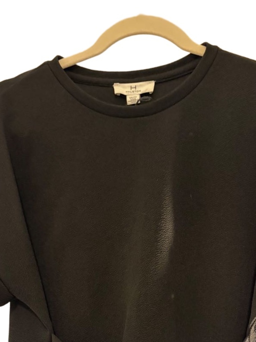 H by Halston Black Short-Sleeve Tie-Front Top, XS